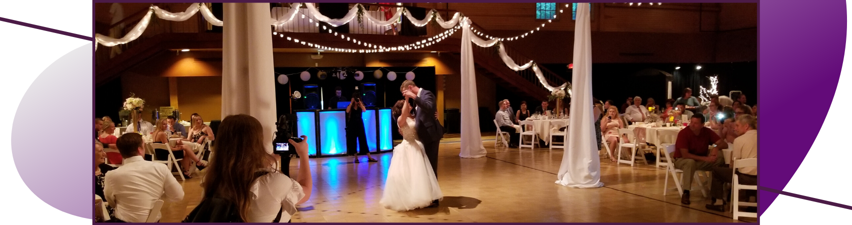 bride and groom during first dance