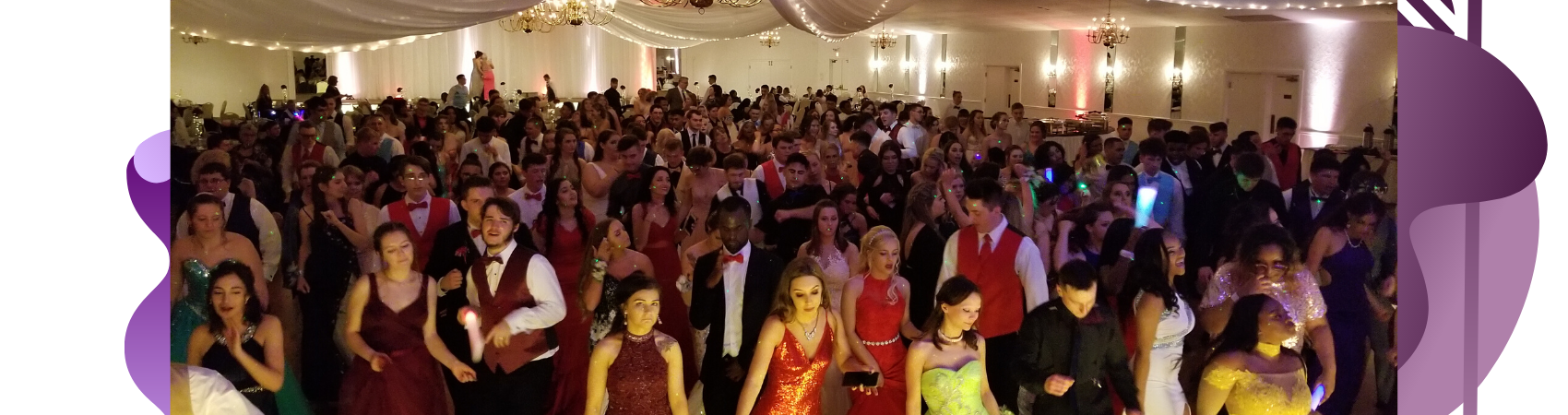 Large Group of Wedding Guests Dancing to DJ