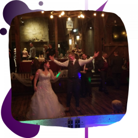 Bride and Groom dancing to DJ